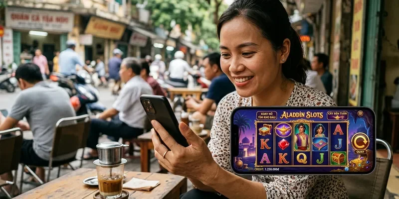 Giao diện và cốt truyện game Aladdin Slots 789Club