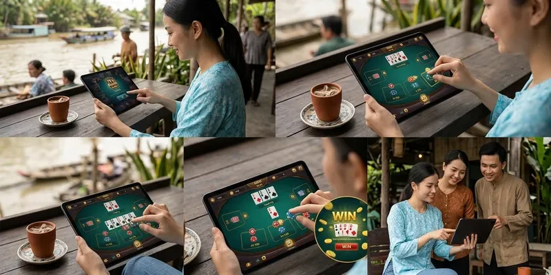 Minh họa các bước chơi thần bài miền tây 789Club